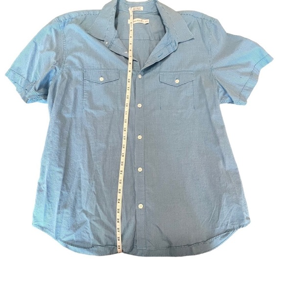 Calvin Klein Men's Size Xlarge Blue White Short Sleeve Button Up - Picture 4 of 6